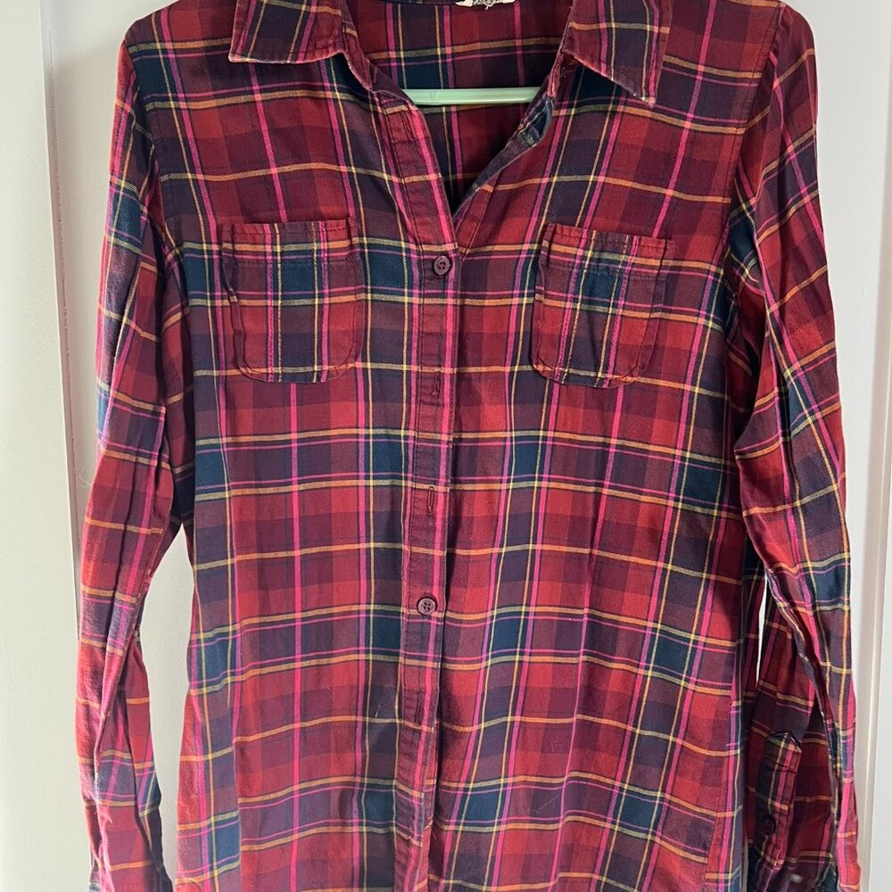 Fossil Plaid Button-Down Shirt – XS